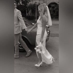 Abercrombie and Fitch white satin maxi high neck dress with open back